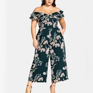 City Chic Women's Plus SizeFresh Field
Jumpsuit Green Size 14